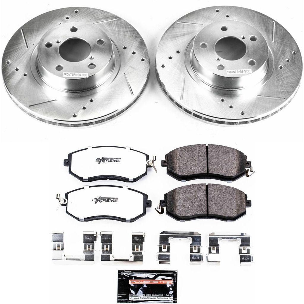 PowerStop K6111-26 - Z26 Drilled and Slotted Brake Rotors and Pads Kit