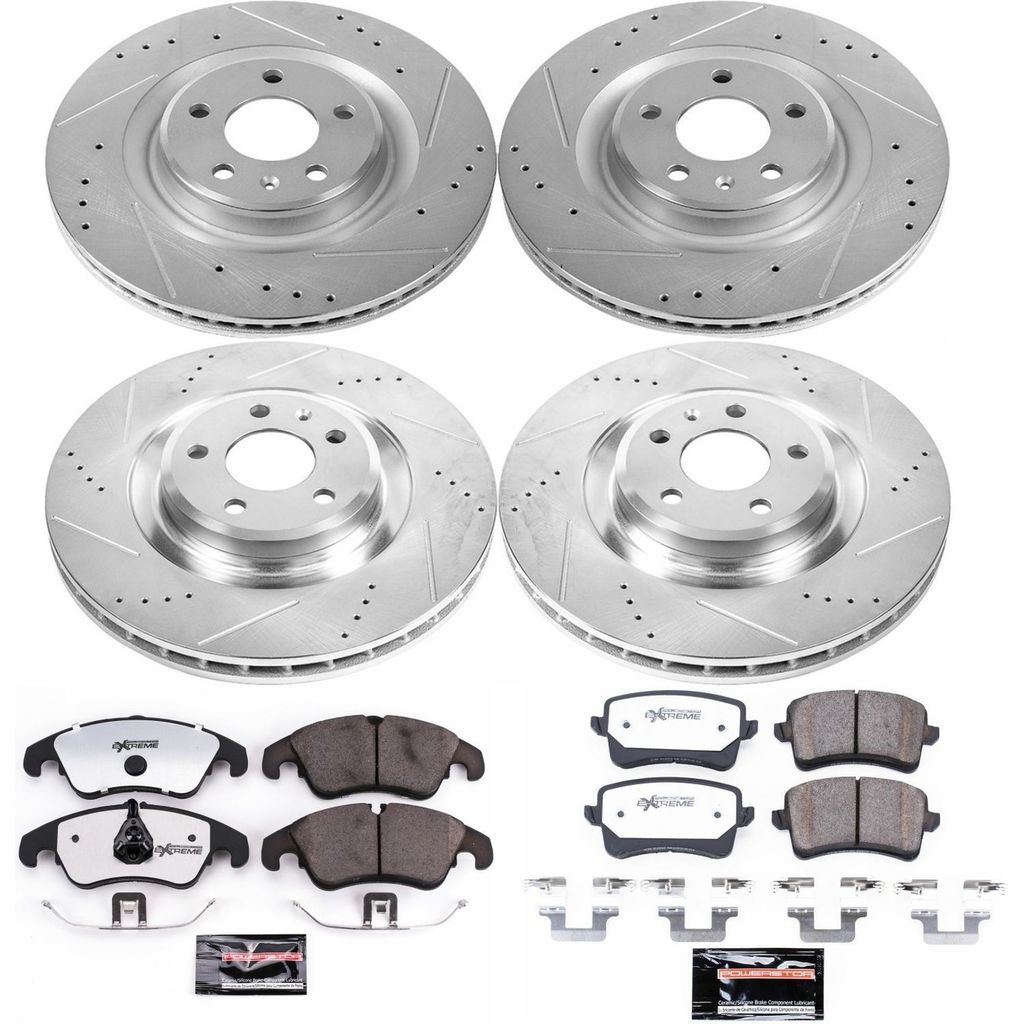 PowerStop K6155-26 - Z26 Drilled and Slotted Brake Rotors and Pads Kit