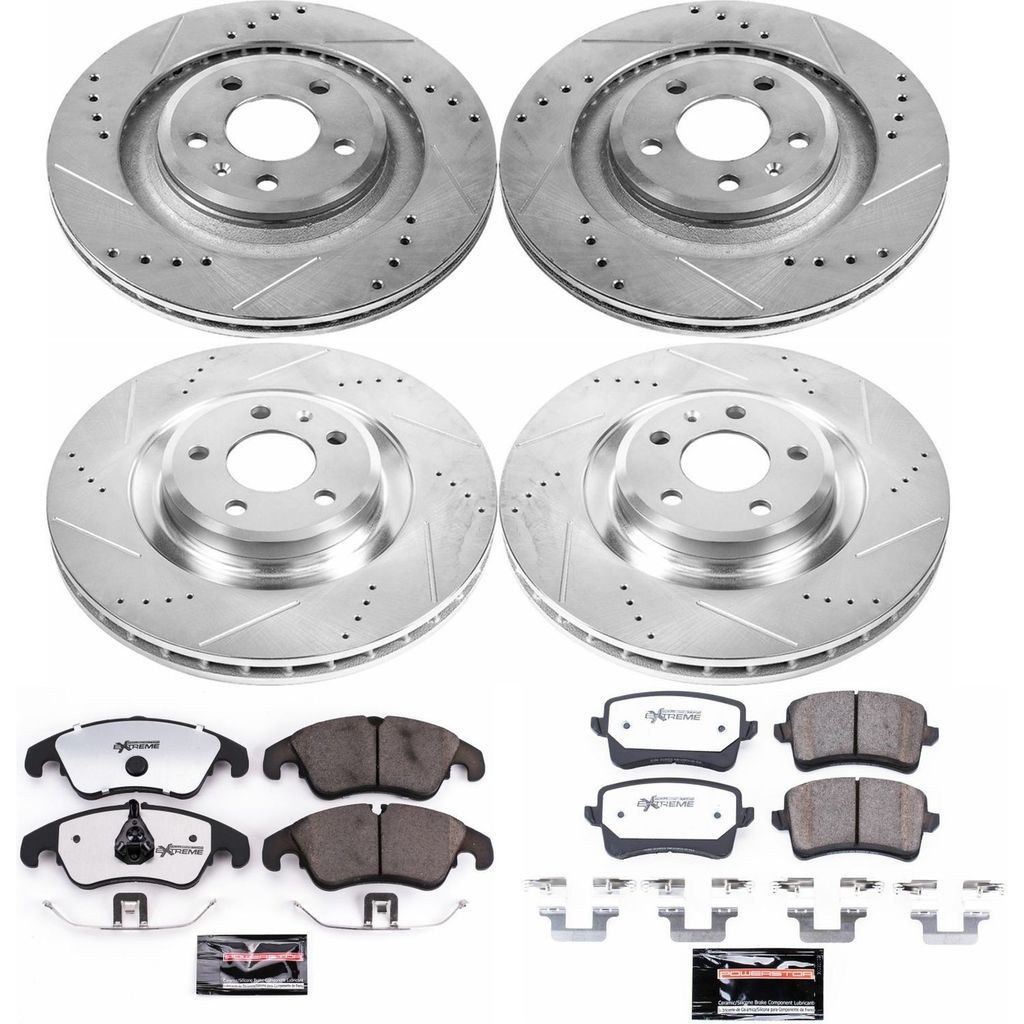PowerStop K6157-26 - Z26 Drilled and Slotted Brake Rotors and Pads Kit