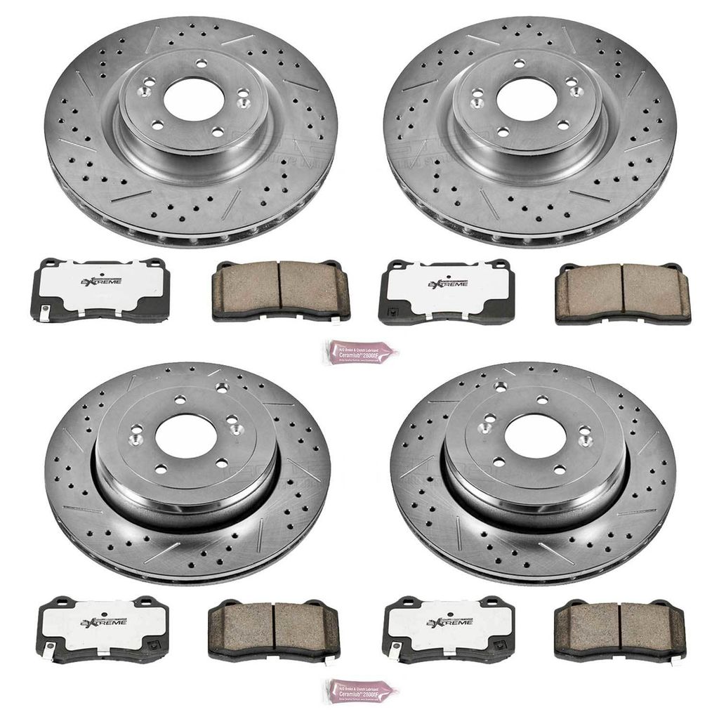 PowerStop K6167-26 - Z26 Drilled and Slotted Brake Rotors and Pads Kit