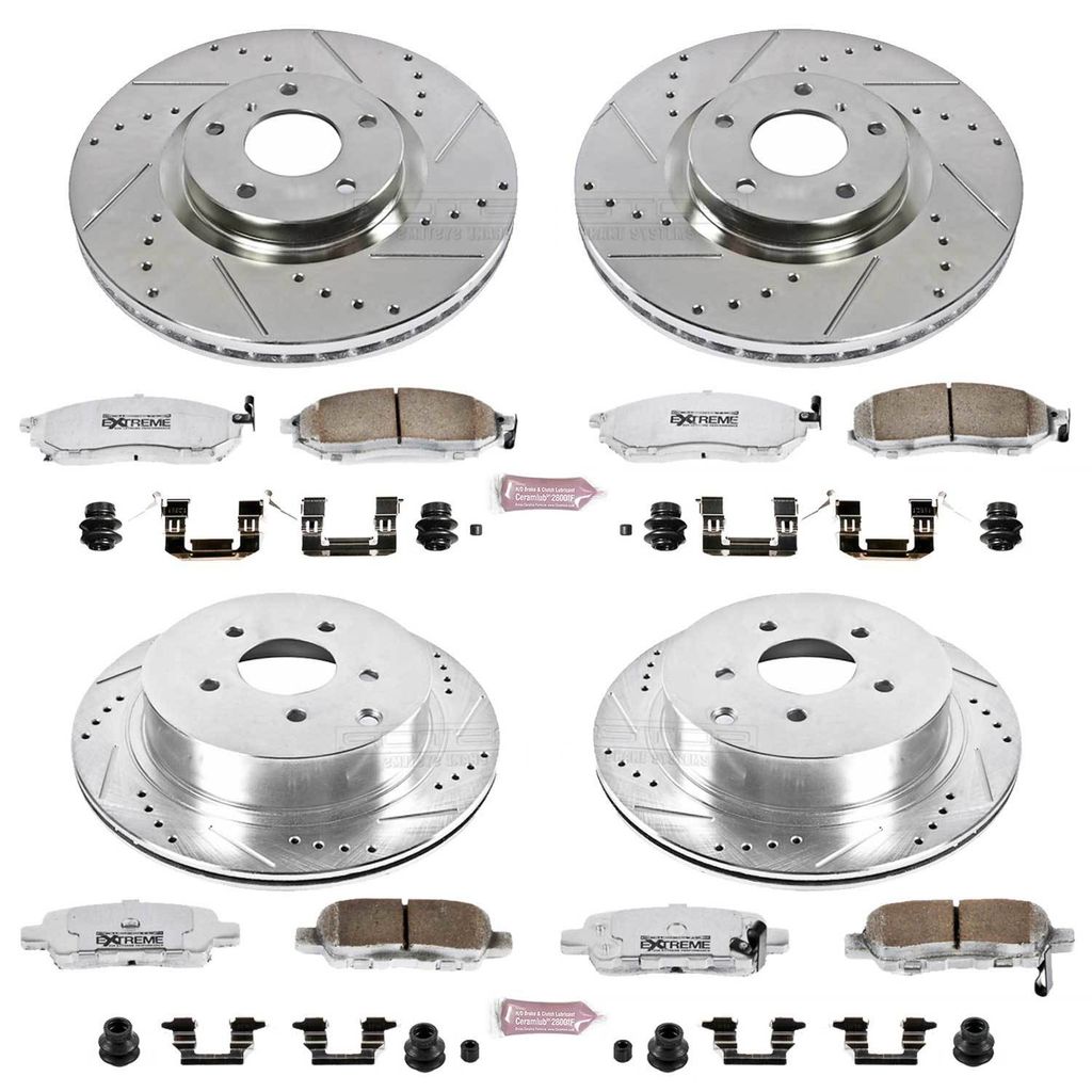 PowerStop K6237-26 - Z26 Drilled and Slotted Brake Rotors and Pads Kit