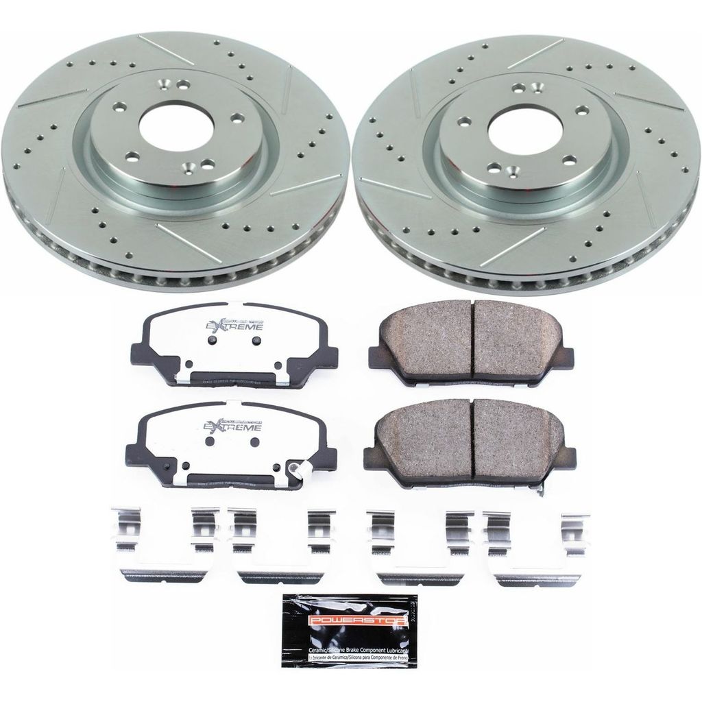 PowerStop K6324-26 - Z26 Drilled and Slotted Brake Rotors and Pads Kit