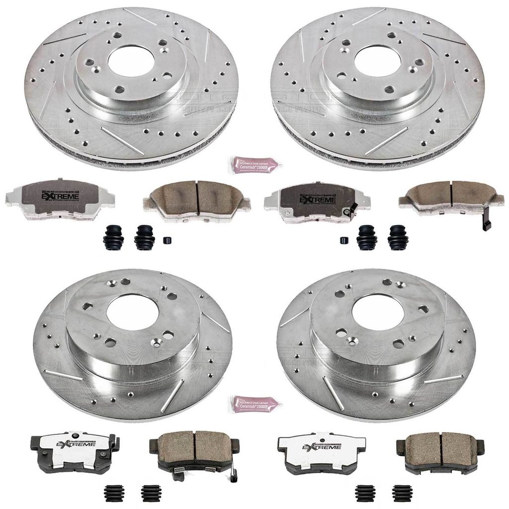 PowerStop K6327-26 - Z26 Drilled and Slotted Brake Rotors and Pads Kit