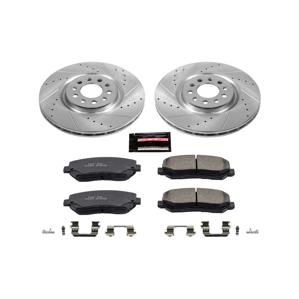 PowerStop K6538 - Z23 Drilled and Slotted Brake Rotors and Pads Kit