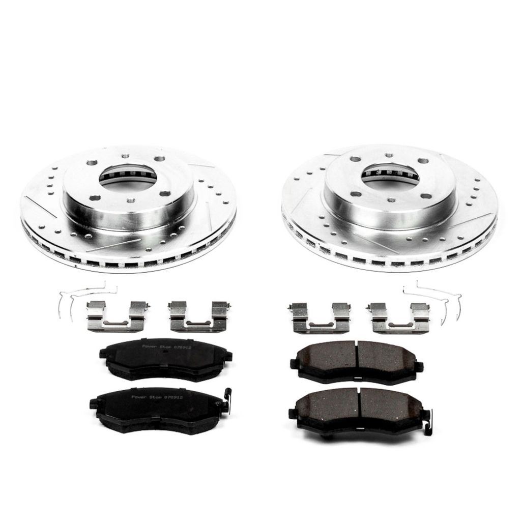 PowerStop K656 - Z23 Drilled and Slotted Brake Rotors and Pads Kit