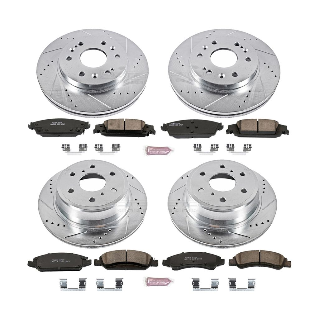 PowerStop K6560 - Z23 Drilled and Slotted Brake Rotors and Pads Kit