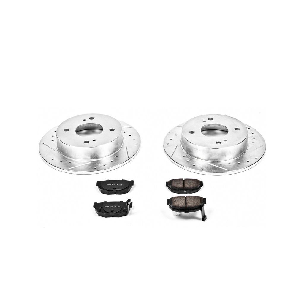 PowerStop K659 - Z23 Drilled and Slotted Brake Rotors and Pads Kit