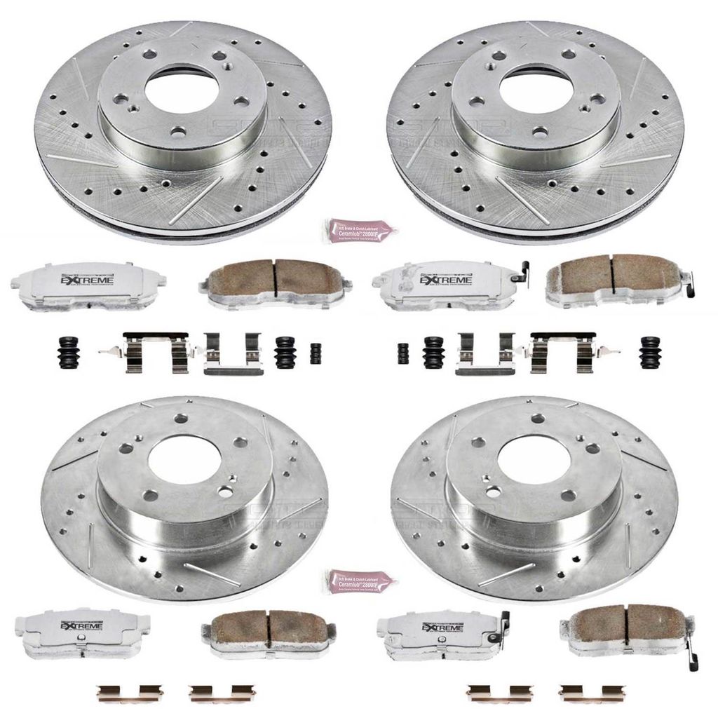 PowerStop K662-26 - Z26 Drilled and Slotted Brake Rotors and Pads Kit