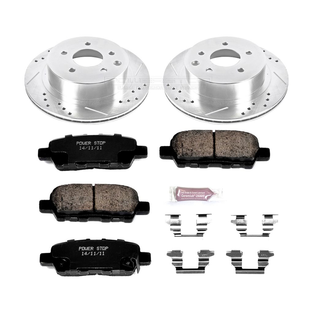 PowerStop K6761 - Z23 Drilled and Slotted Brake Rotors and Pads Kit