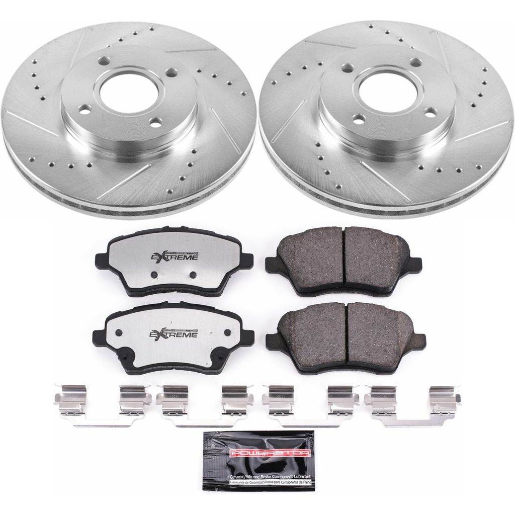 PowerStop K6818-26 - Z26 Drilled and Slotted Brake Rotors and Pads Kit