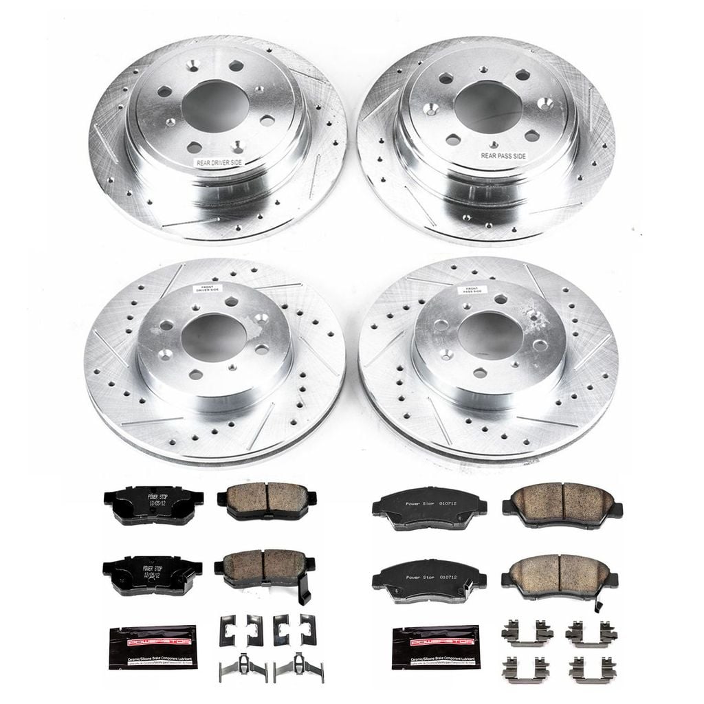 PowerStop K695 - Z23 Drilled and Slotted Brake Rotors and Pads Kit