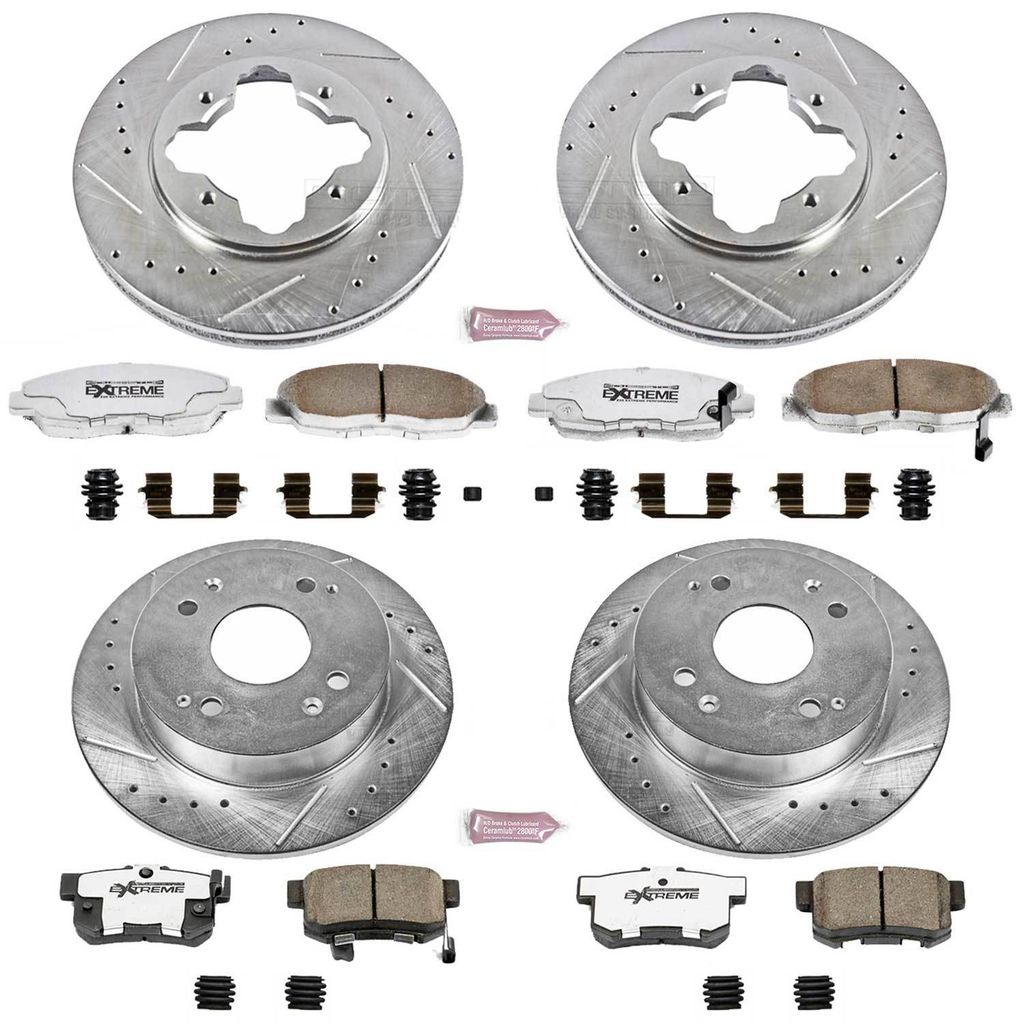 PowerStop K698-26 - Z26 Street Performance Ceramic Brake Pad and Drilled & Slotted Rotor Kit