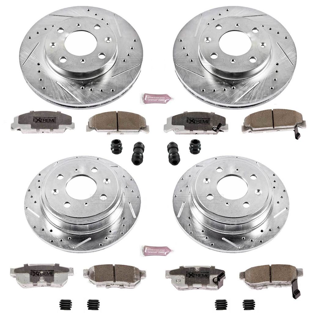 PowerStop K700-26 - Z26 Street Performance Ceramic Brake Pad and Drilled & Slotted Rotor Kit