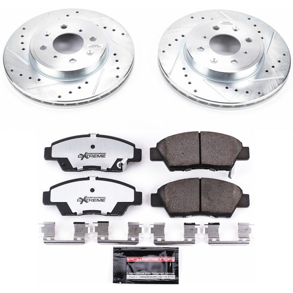PowerStop K7032-26 - Z26 Street Performance Ceramic Brake Pad and Drilled & Slotted Rotor Kit
