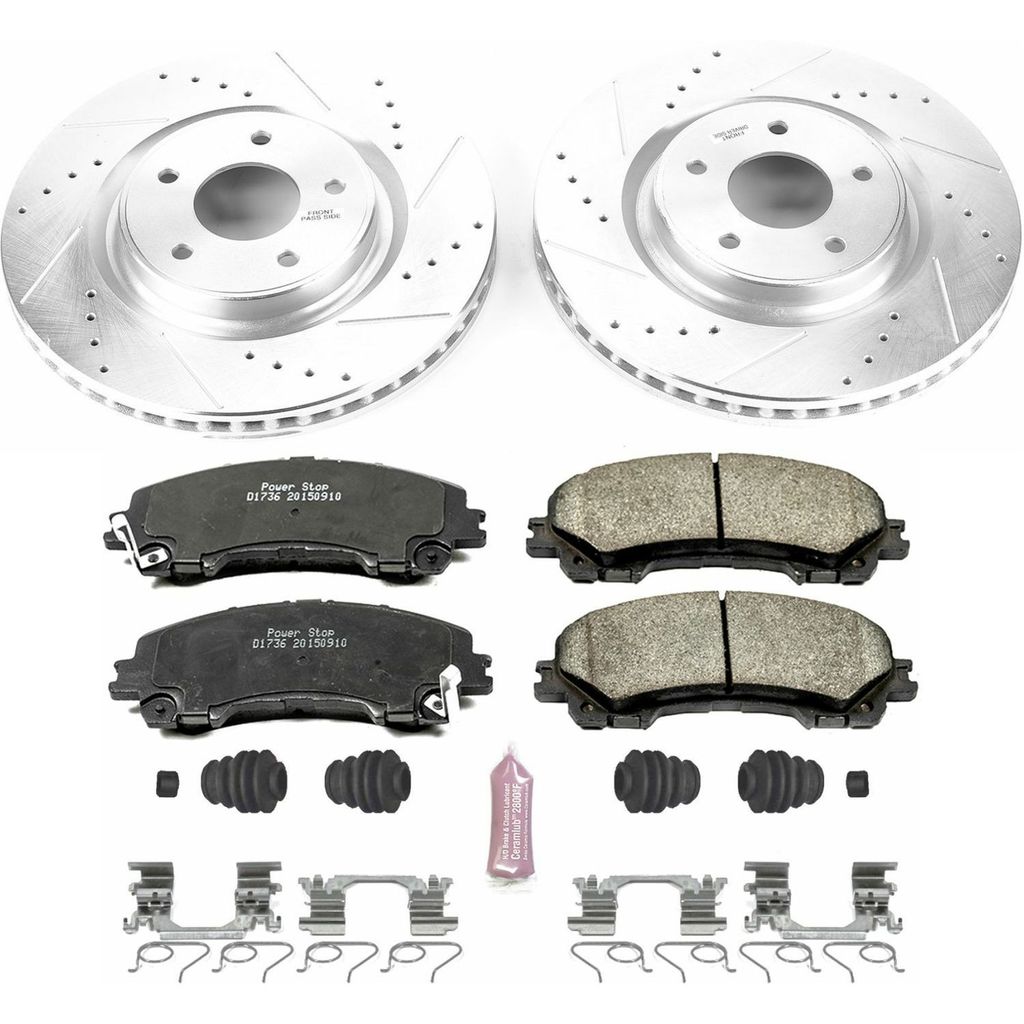 PowerStop K7034 - Z23 Drilled and Slotted Brake Rotors and Pads Kit