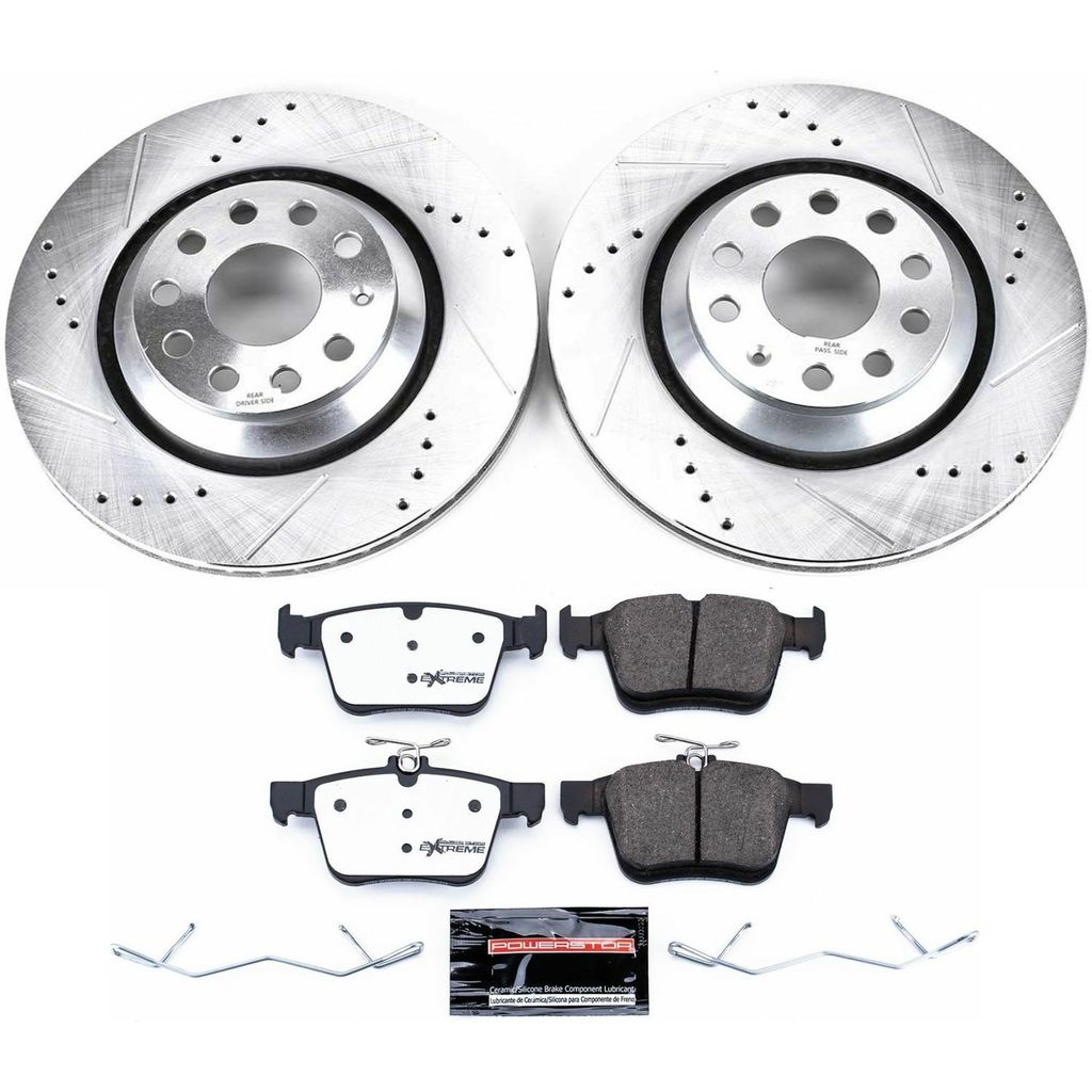 PowerStop K7084-26 - Z26 Drilled and Slotted Brake Rotors and Pads Kit