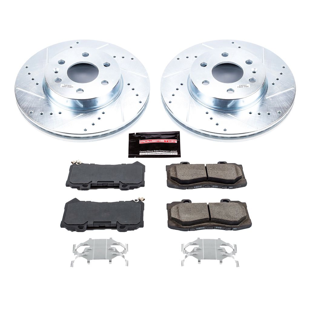 PowerStop K7126 - Z23 Drilled and Slotted Brake Rotors and Pads Kit