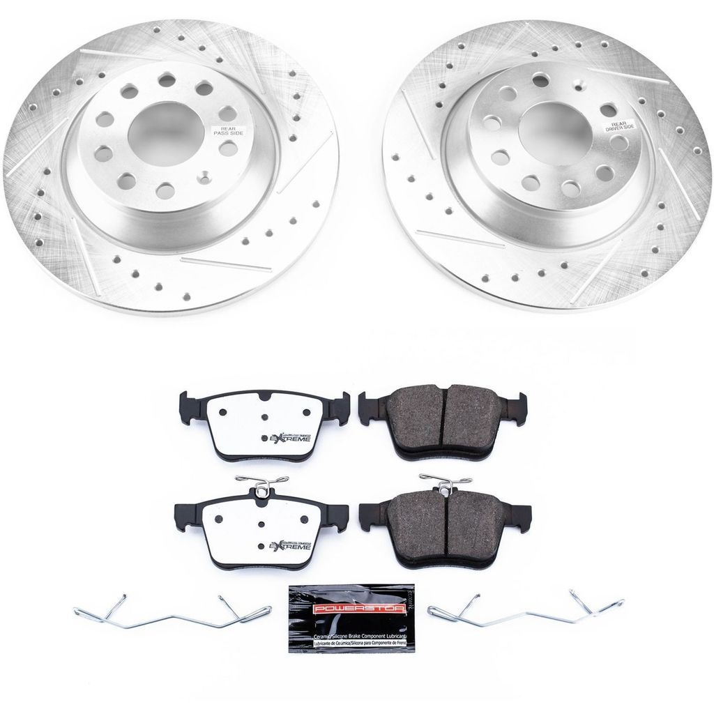 PowerStop K7176-26 - Z26 Drilled and Slotted Brake Rotors and Pads Kit