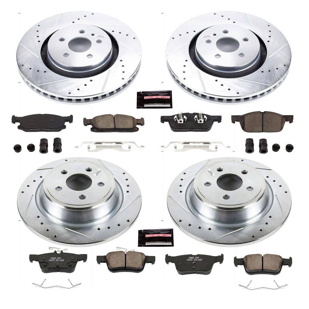 PowerStop K7231 - Z23 Drilled and Slotted Brake Rotors and Pads Kit