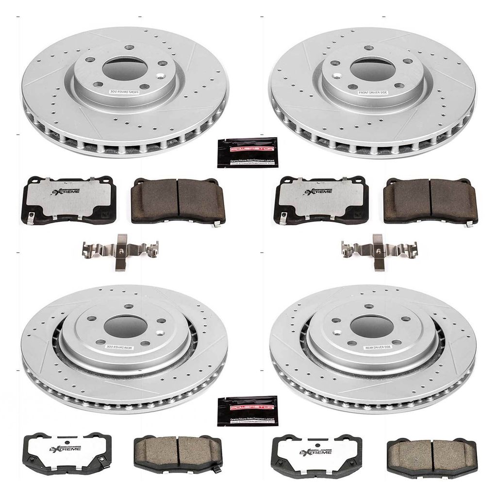 PowerStop K7291-26 - Z26 Drilled and Slotted Brake Rotors and Pads Kit