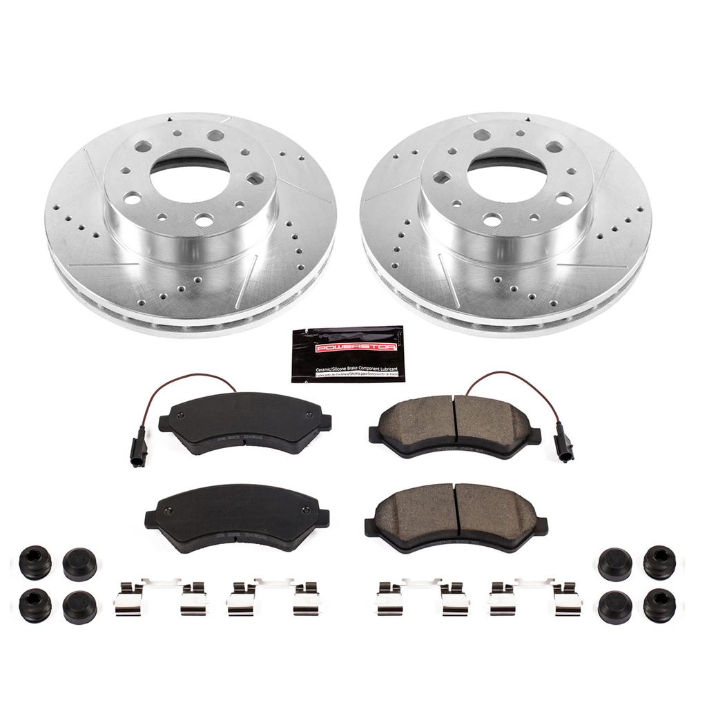 PowerStop K7303 - Z23 Drilled and Slotted Brake Rotors and Pads Kit