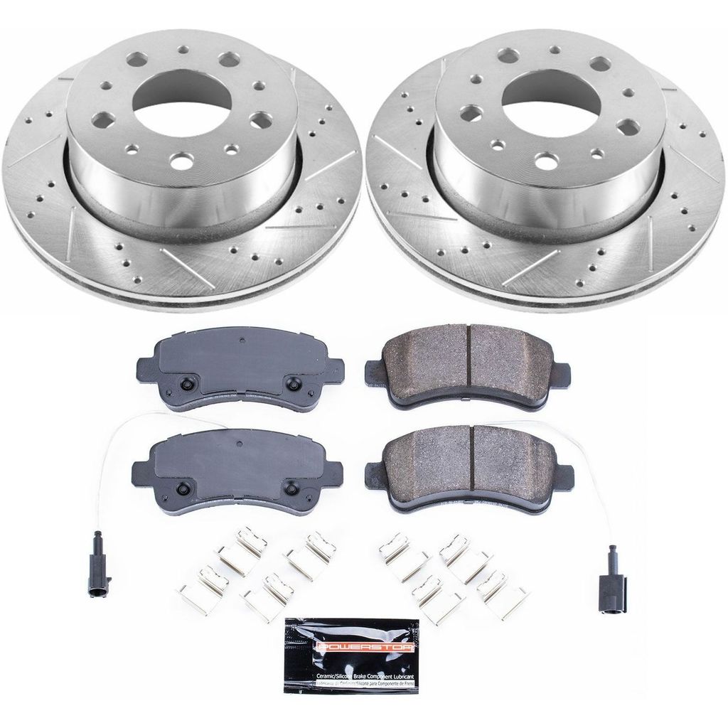 PowerStop K7313 - Z23 Drilled and Slotted Brake Rotors and Pads Kit