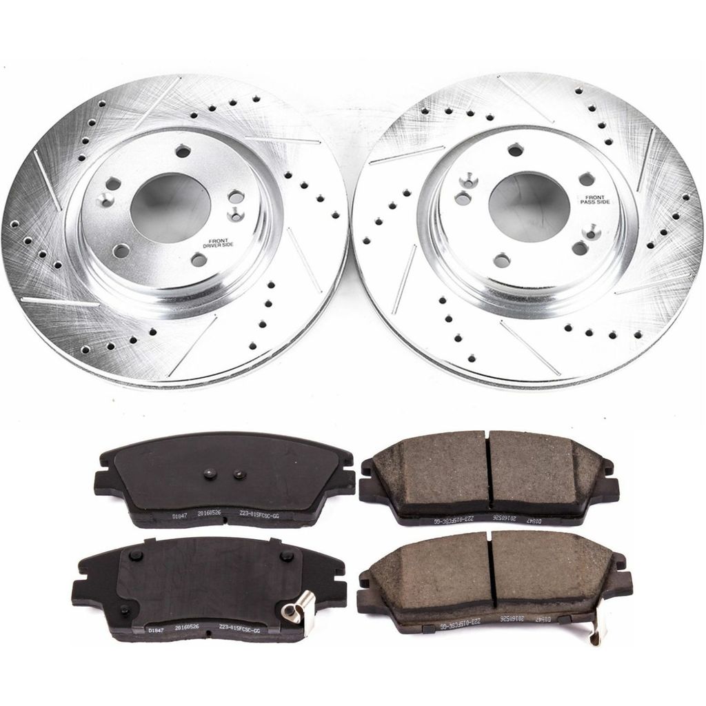 PowerStop K7355 - Z23 Drilled and Slotted Brake Rotors and Pads Kit