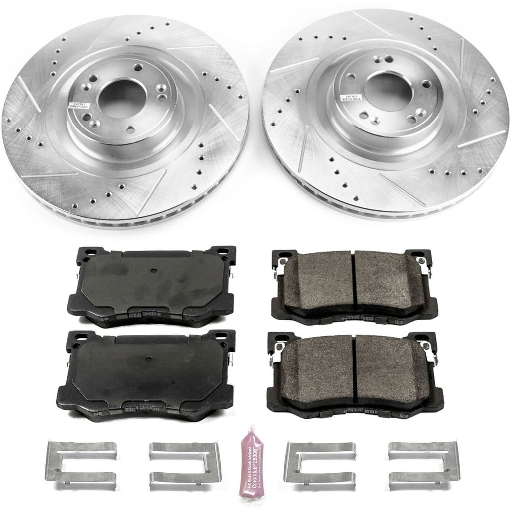 PowerStop K7371 - Z23 Drilled and Slotted Brake Rotors and Pads Kit