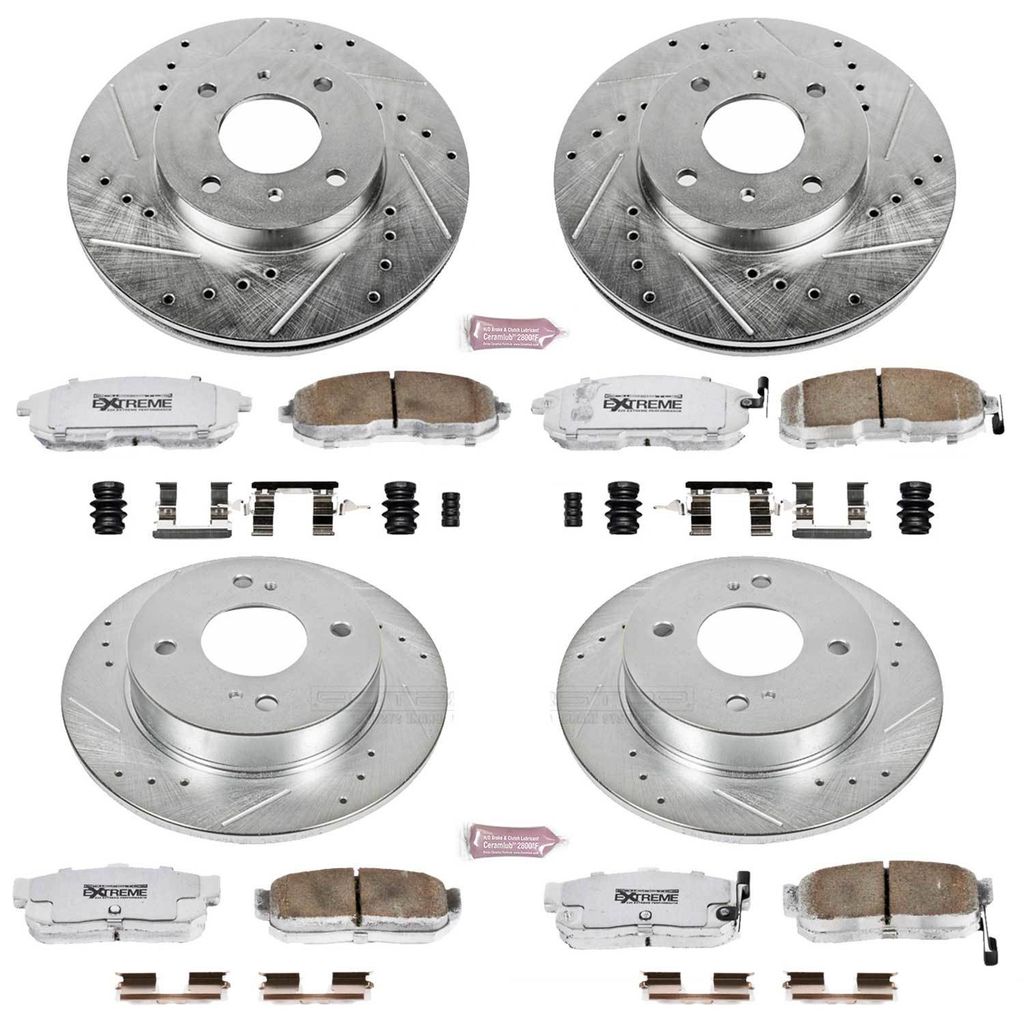 PowerStop K750-26 - Z26 Drilled and Slotted Brake Rotors and Pads Kit