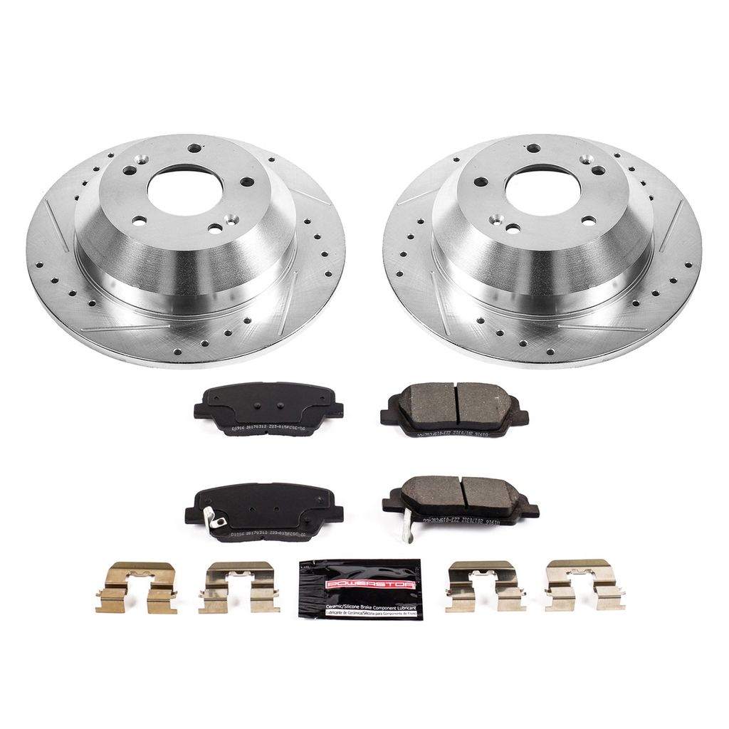 PowerStop K7507 - Z23 Drilled and Slotted Brake Rotors and Pads Kit