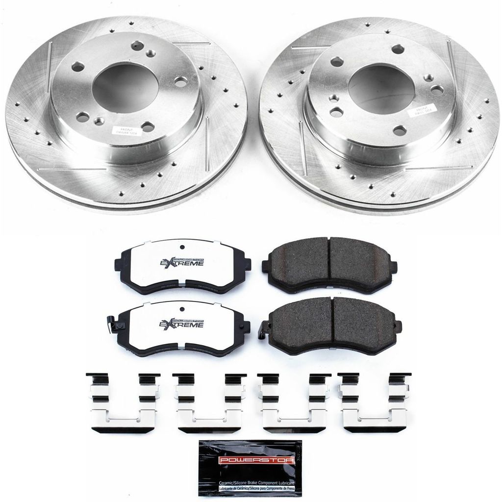 PowerStop K754-26 - Z26 Drilled and Slotted Brake Rotors and Pads Kit