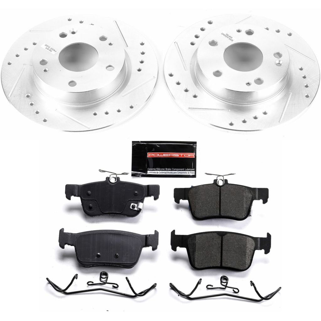 PowerStop K7725 - Z23 Drilled and Slotted Brake Rotors and Pads Kit