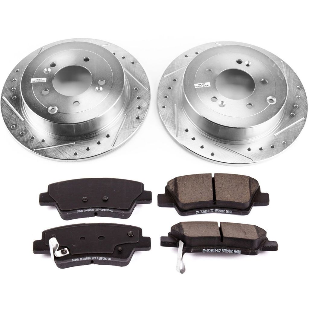 PowerStop K7729 - Z23 Drilled and Slotted Brake Rotors and Pads Kit