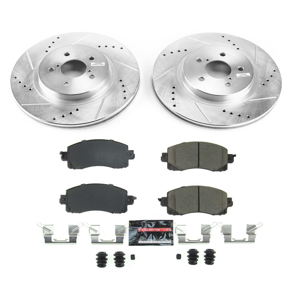 PowerStop K7892 - Z23 Drilled and Slotted Brake Rotors and Pads Kit