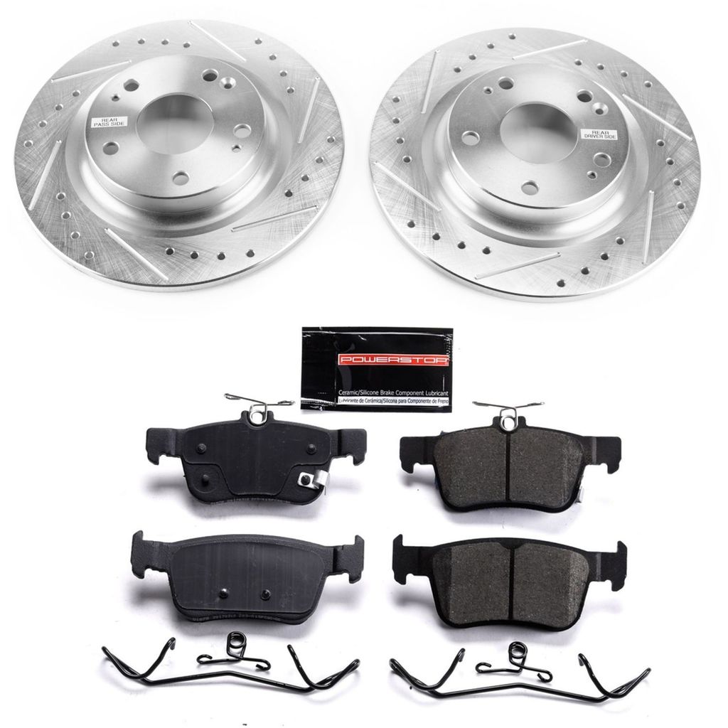 PowerStop K7935 - Z23 Drilled and Slotted Brake Rotors and Pads Kit