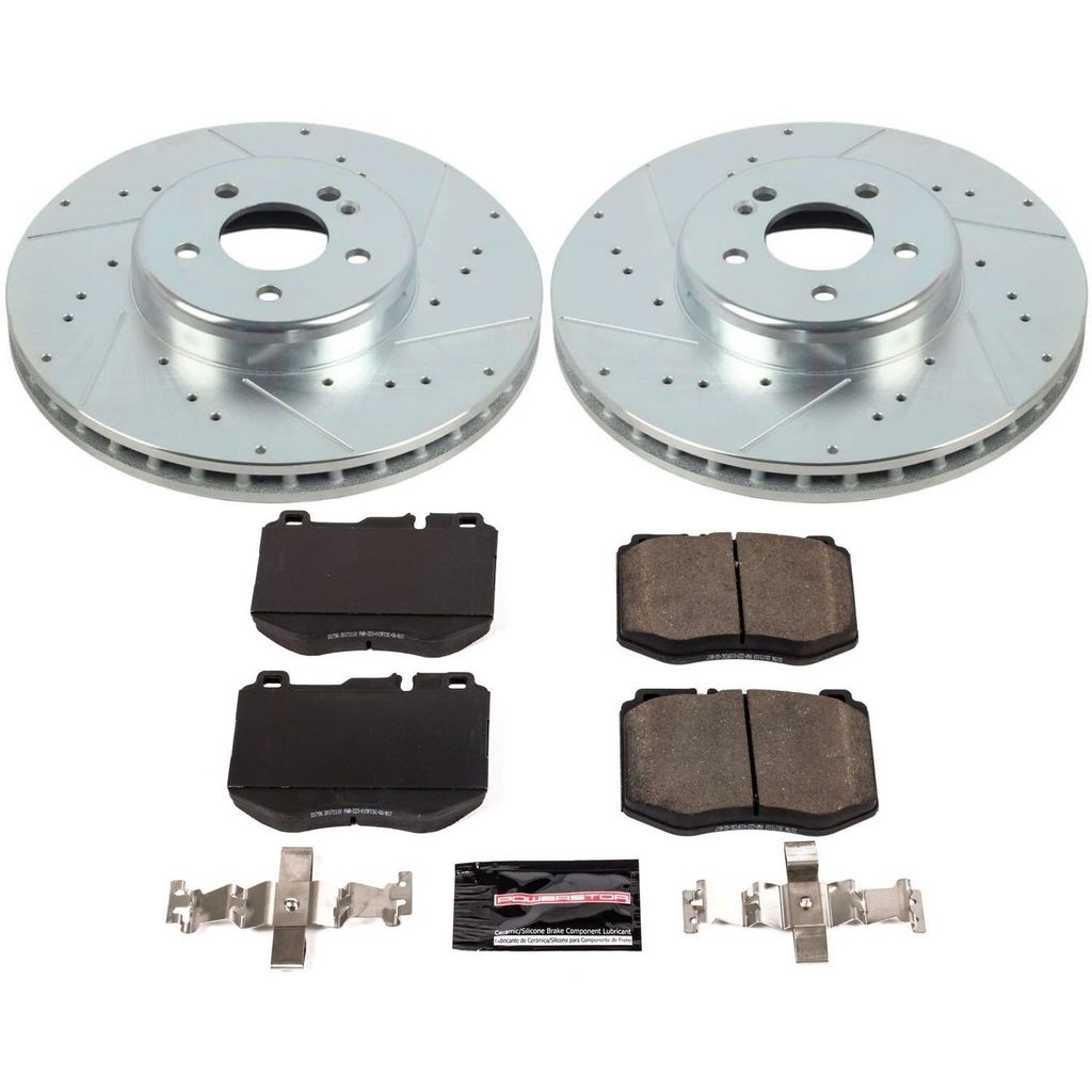 PowerStop K8073 - Z23 Drilled and Slotted Brake Rotors and Pads Kit