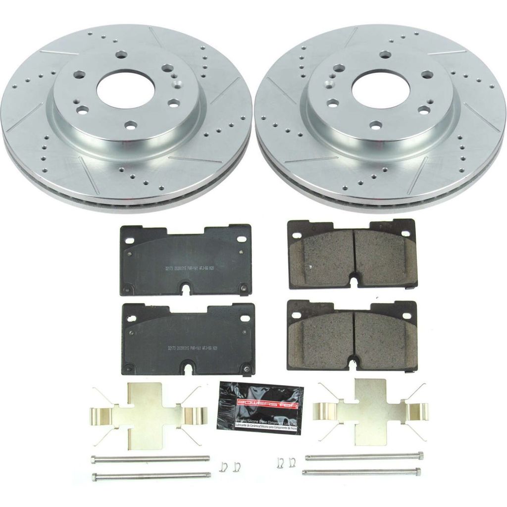 PowerStop K8172 - Z23 Drilled and Slotted Brake Rotors and Pads Kit