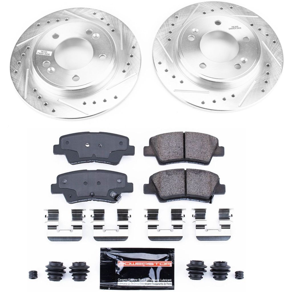 PowerStop K8331 - Z23 Drilled and Slotted Brake Rotors and Pads Kit
