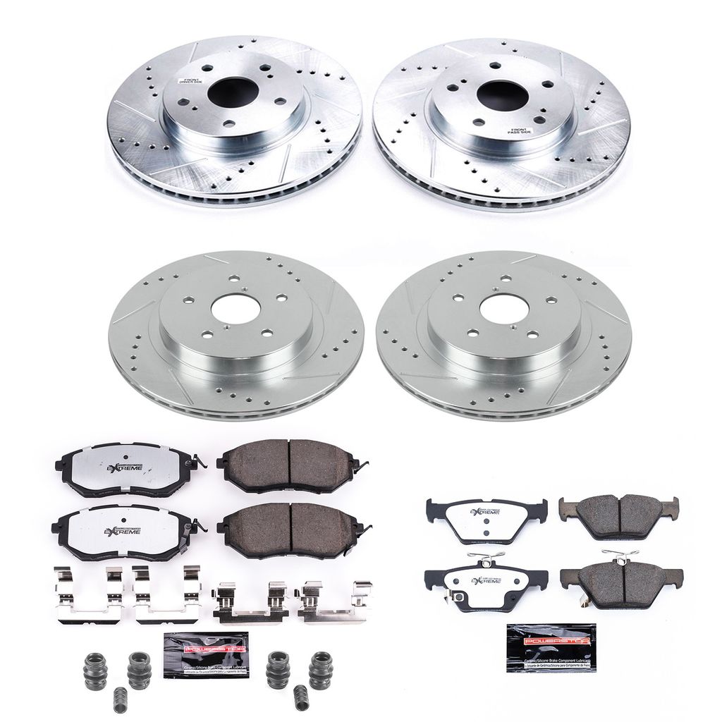 PowerStop K8405-26 - Z26 Drilled and Slotted Brake Rotors and Pads Kit