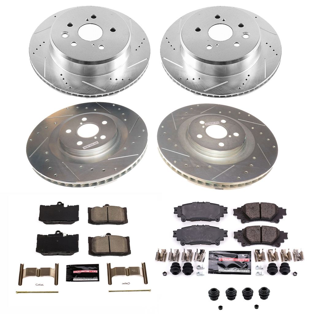 PowerStop K8453-26 - Z26 Drilled and Slotted Brake Rotors and Pads Kit