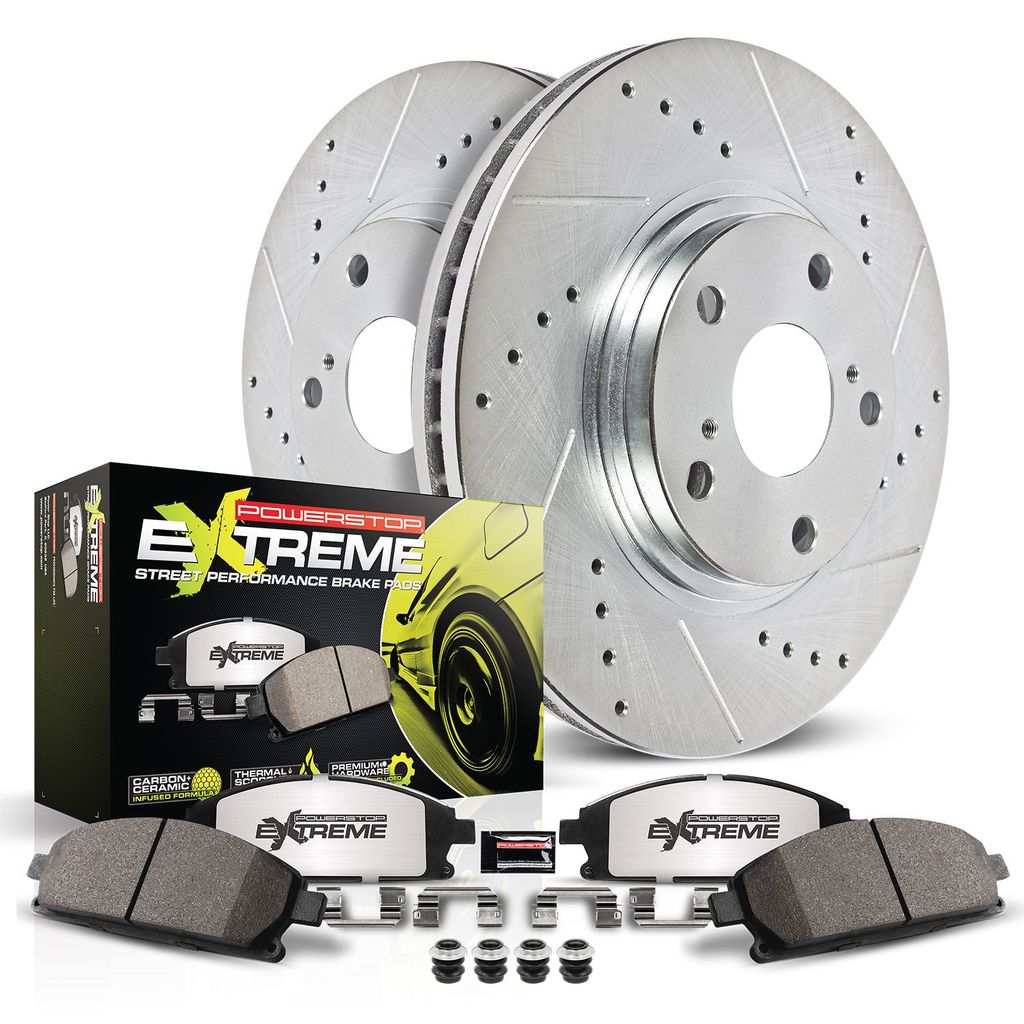 PowerStop K8493-26 - Z26 Drilled and Slotted Brake Rotors and Pads Kit