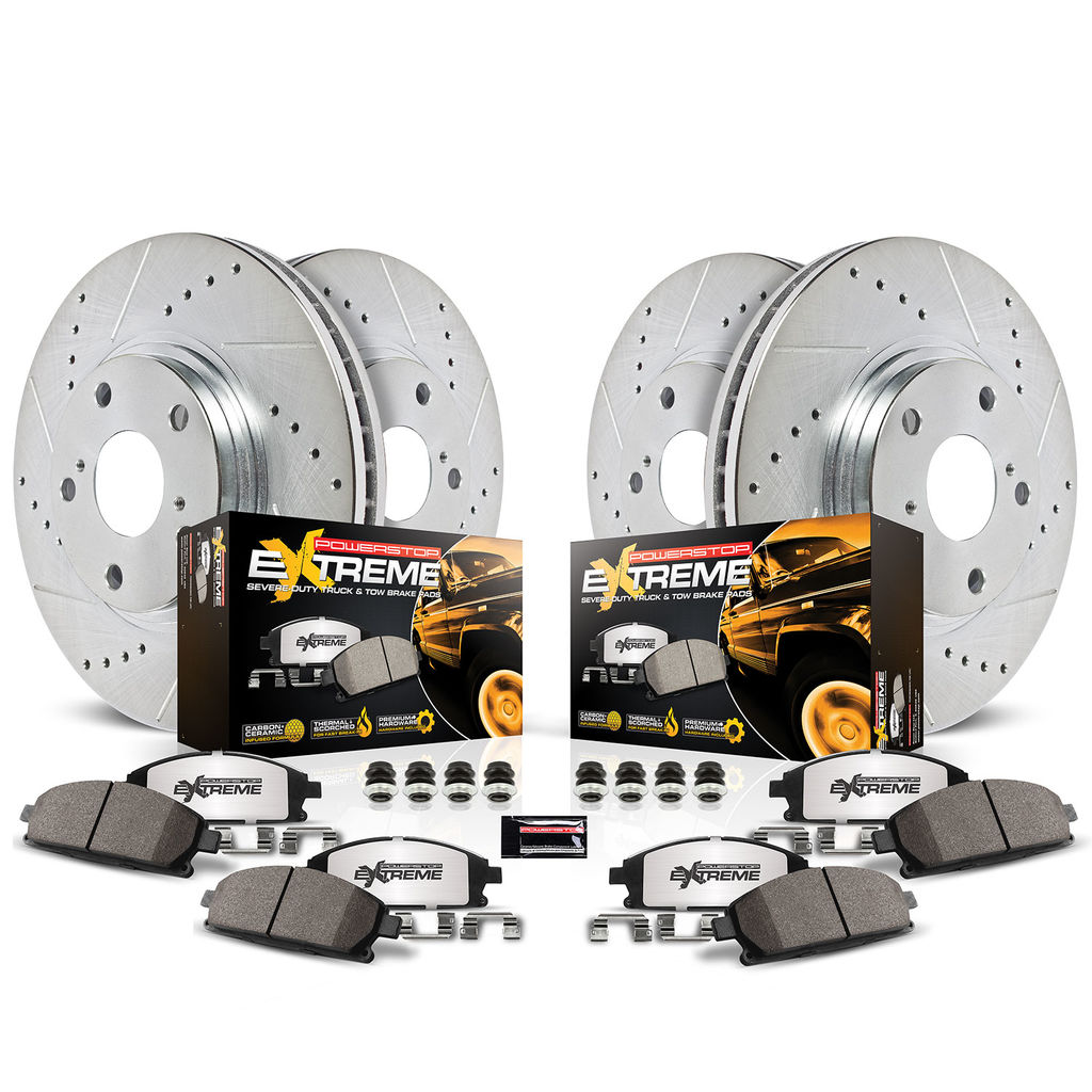 PowerStop K8509-36 - Z36 Drilled and Slotted Truck and Tow Brake Rotors and Pads Kit