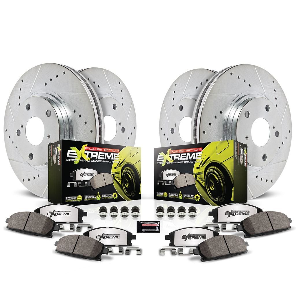 PowerStop K8521-26 - Z26 Drilled and Slotted Brake Rotors and Pads Kit