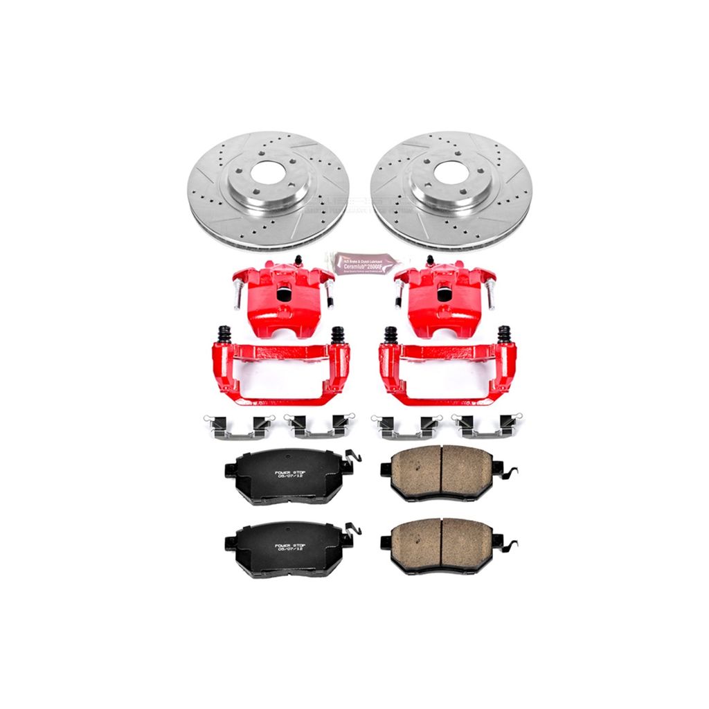Z23 Drilled and Slotted Brake Pad, Rotor, and Caliper Kit