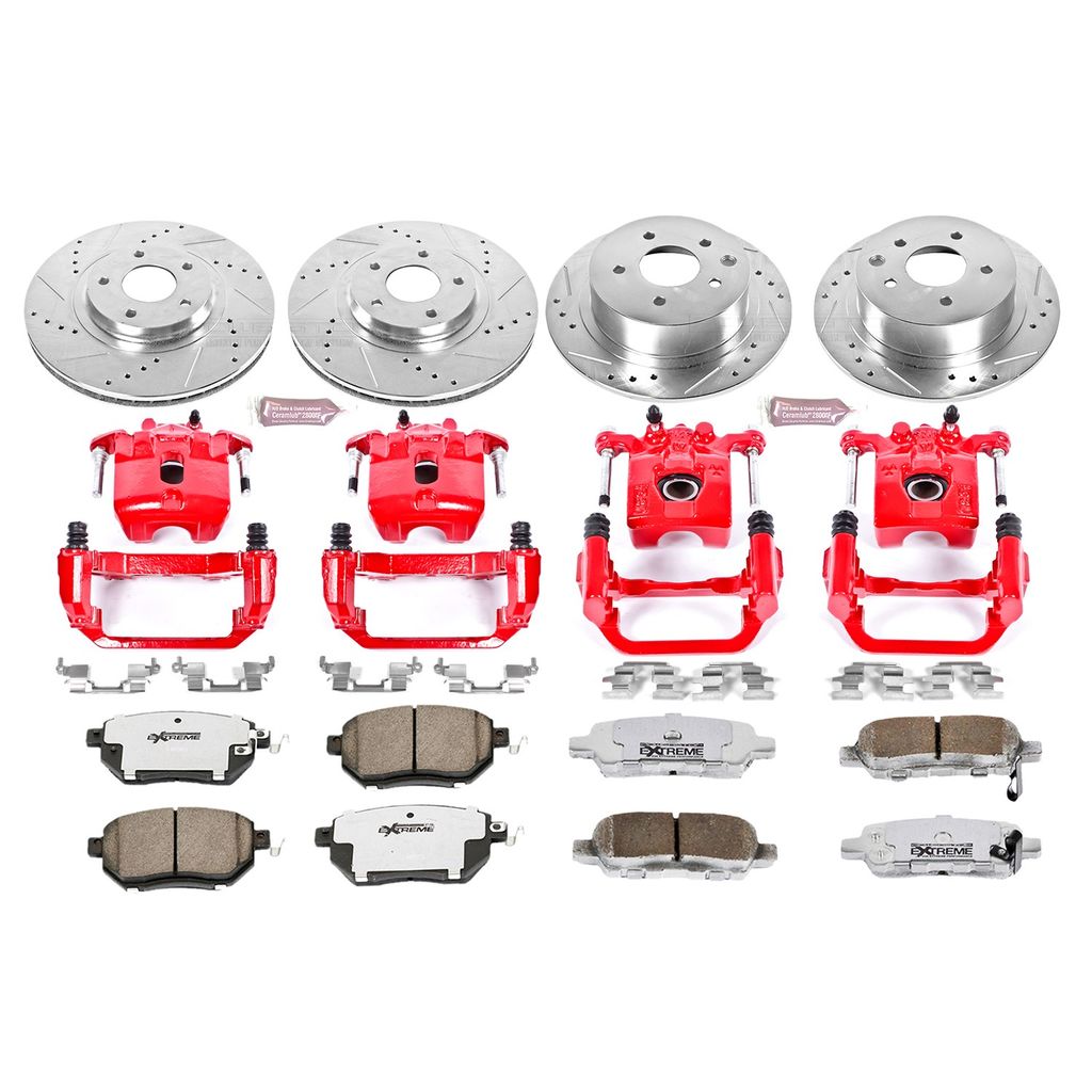 PowerStop KC092-26 - Z26 Drilled and Slotted Brake Pad, Rotor, and Caliper Kit
