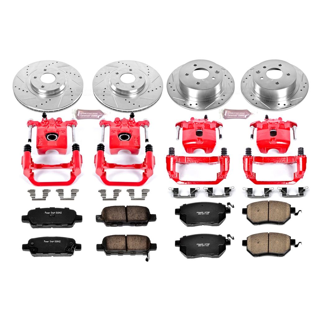 PowerStop KC092 - Z23 Drilled and Slotted Brake Pad, Rotor, and Caliper Kit