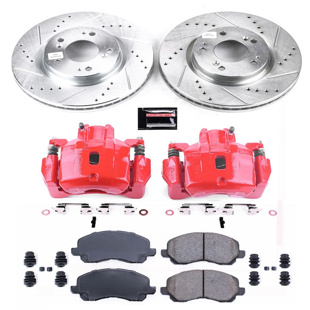 PowerStop KC094 - Z23 Drilled and Slotted Brake Pad, Rotor, and Caliper Kit