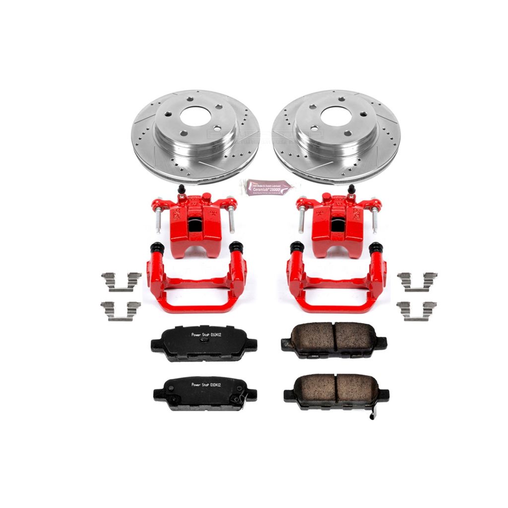PowerStop KC103 - Z23 Drilled and Slotted Brake Pad, Rotor, and Caliper Kit