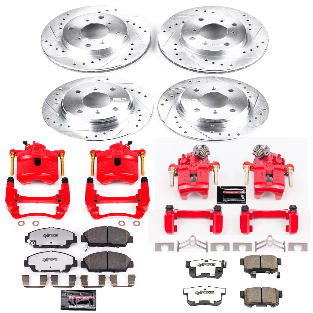 PowerStop KC1034-26 - Z26 Drilled and Slotted Brake Pad, Rotor, and Caliper Kit