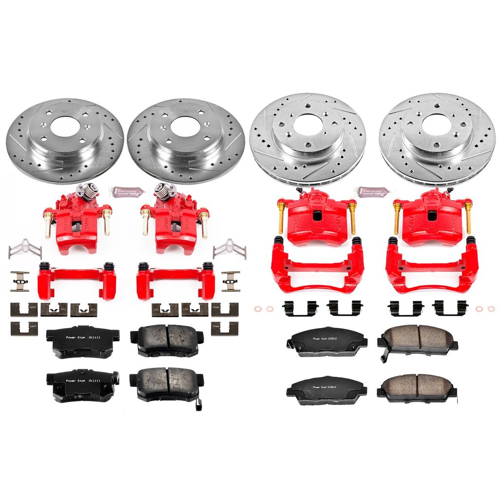 PowerStop KC1034 - Z23 Drilled and Slotted Brake Pad, Rotor, and Caliper Kit